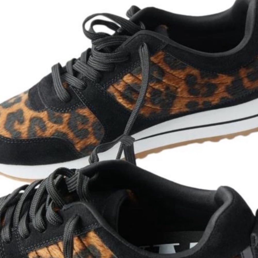 Zara leopard horsehair sneakers, NWT - 37